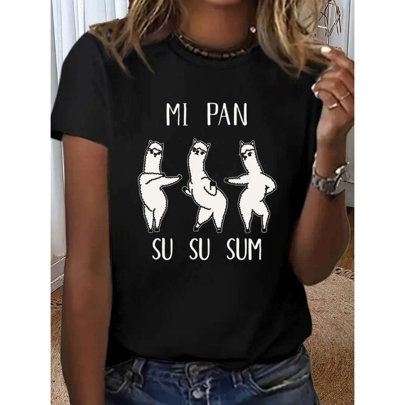 Summer Round Neck 3D Fashionable and Minimalist Print Top Fashionable Casual Short Sleeved Women's T-shirts