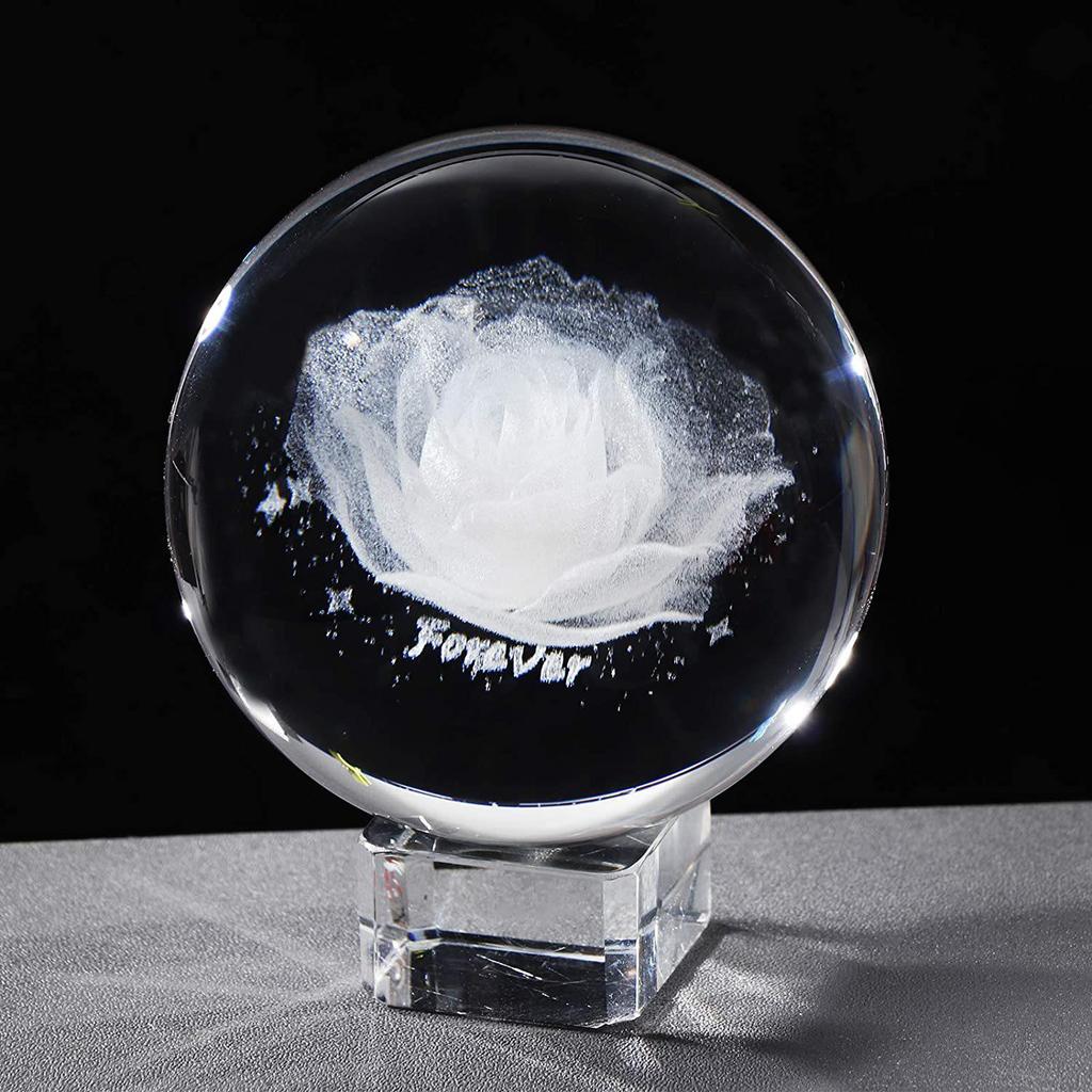 Crystal Rose Carved Ball - Modern Home Decoration Ornament
