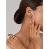 18k gold stainless steel/four-leaf clover earrings ins wind unique design sense split left and right titanium steel earrings