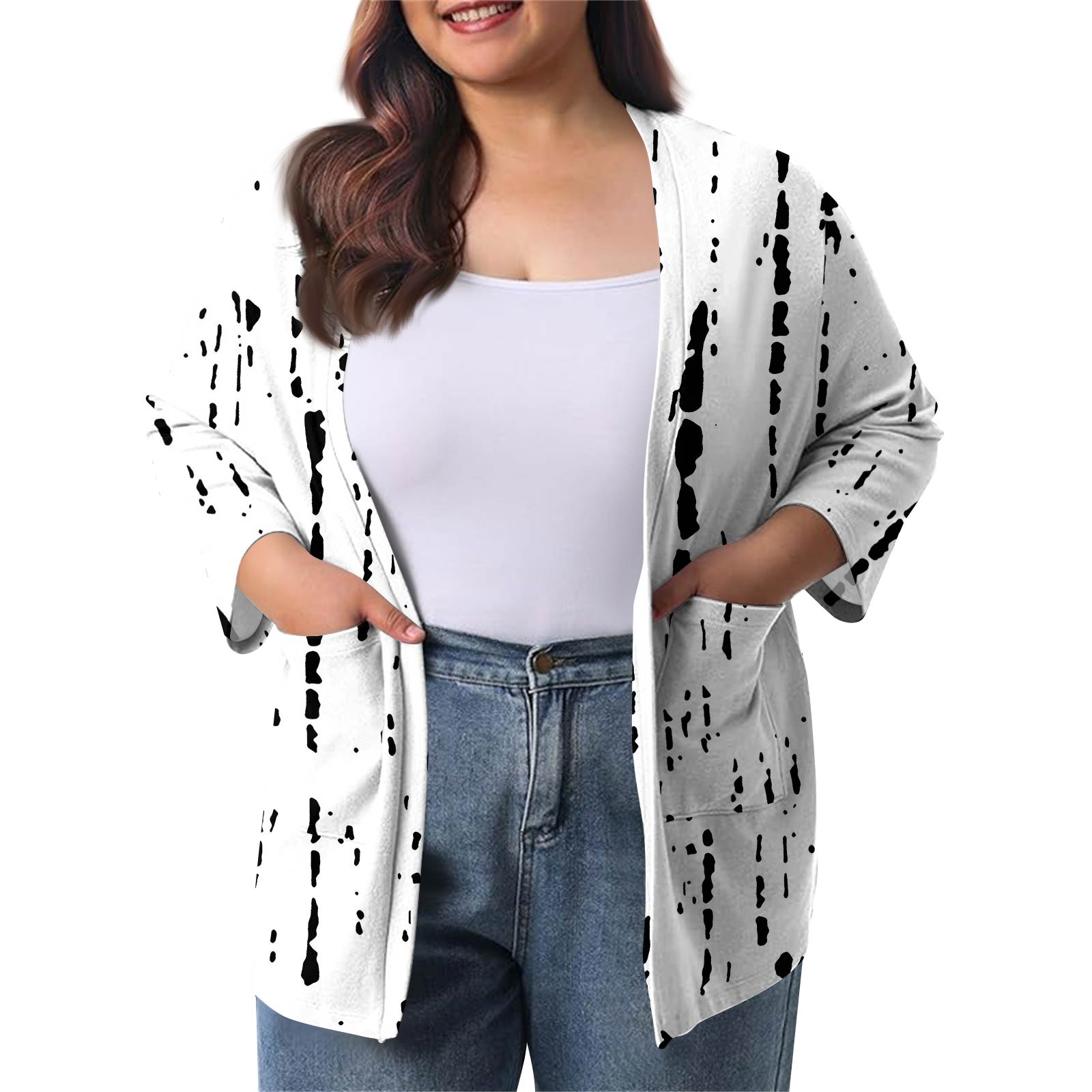 

Женский осенне-зимний модный повседневный однотонный кардиган-жакет длиной до середины бедра с рукавом 3/4 XL