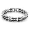 Stainless Steel Chain Bracelet Men Women Cycling Biker Punk Style Titanium Geometric Design