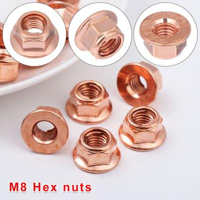 12Pcs High Quality Manifold Tool 8mm Nuts Copper High Temperature Nuts M8 Nut