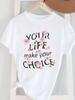 (Asian Size) Women's Top T Female Print Short Sleeve T-shirts Fashion flower letter O-neck Casual Clothing  Graphic Tee