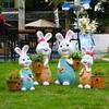 Outdoor Cartoon Rabbit Garden Decoration - Animal Flower Pot Sculpture for Kindergartens and Courtyards