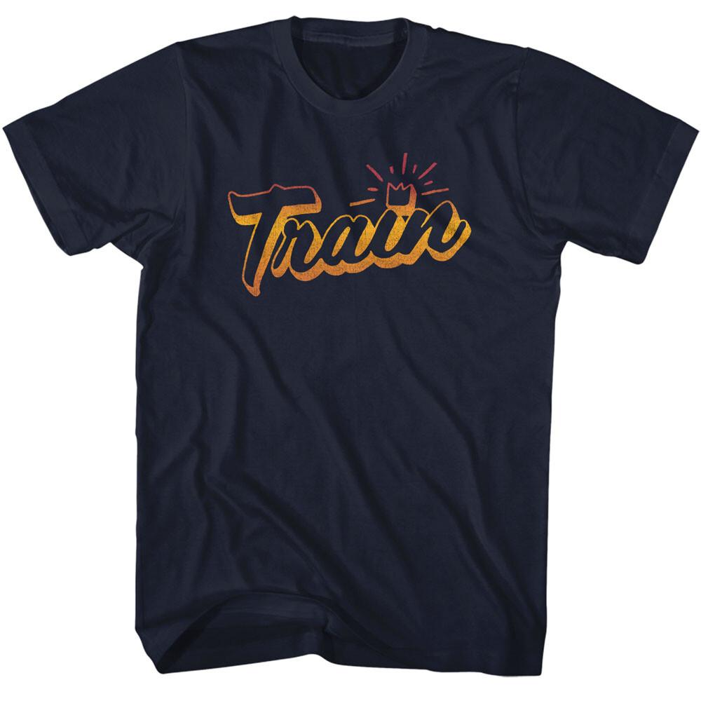 

Train The Music Band T-Shirt Drops of Jupiter Gradient Logo New Navy Cotton Unisex T-Shirt XXXXL