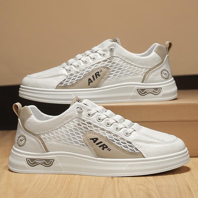 Mesh Men's Shoes Summer 2025 New Board Shoes Student Casual Little White Shoes Youth Breathable Flat-bottomed Trendy Shoes Men's
