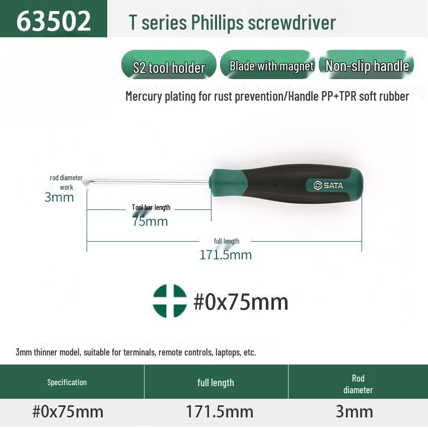 

Sata S2 Strong Magnetic Screwdriver Set: 11 Sizes, Large & Small, with Awl and Extended Bits.