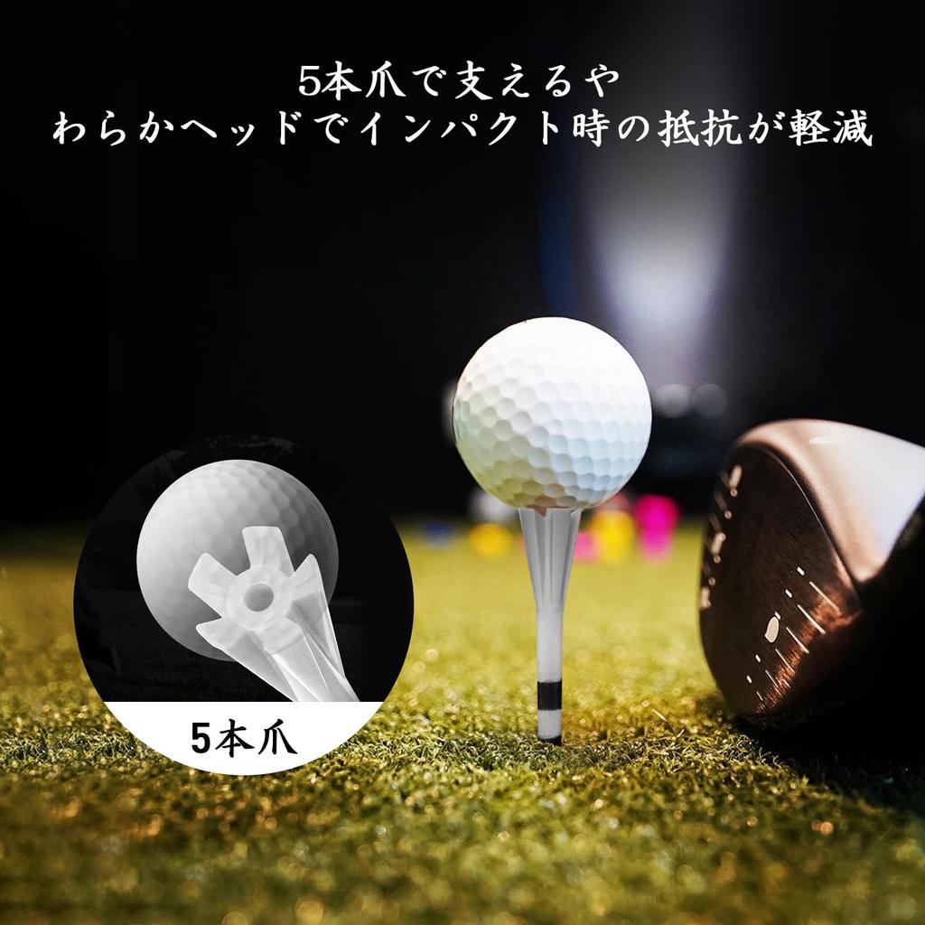 Golf Plastic Long Tees with Measurement 70mm 83mm Sizes Pieces Large Easy to Durable Golf Equipment for Practice Play Tees, Tees, Markings, & (2