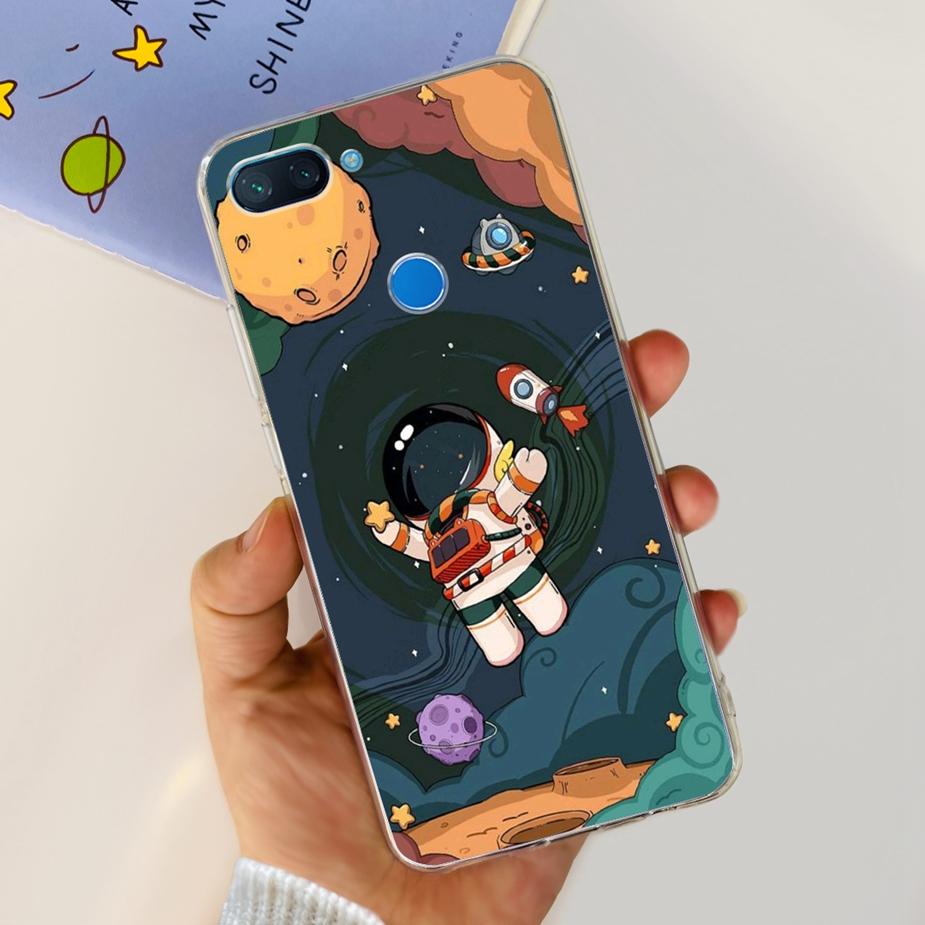 For Xiaomi Mi 8 Lite Case Cute Painted Cover Clear Silicone Phone Case For Xiaomi Mi 8 Lite 8Lite Back Cover 6.26'' Fundas Coque