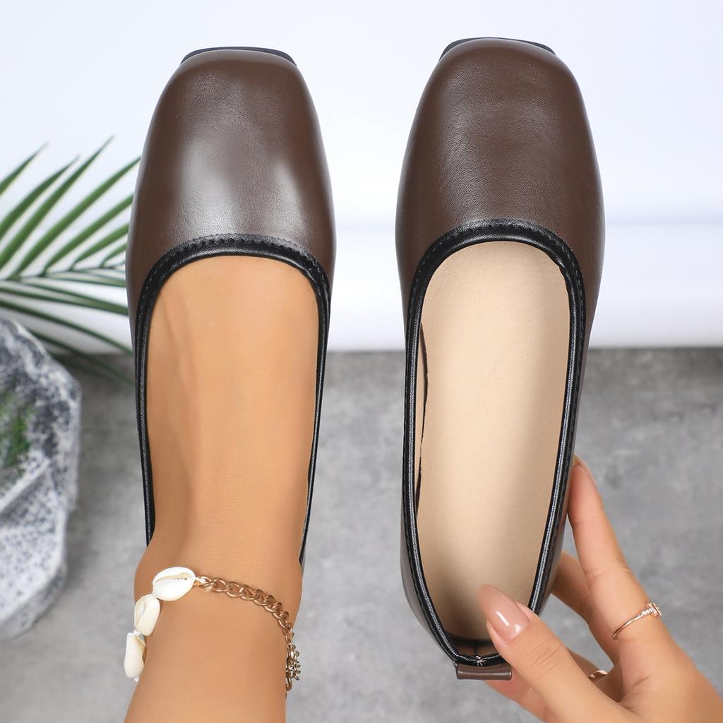 Fashion Simple Leather Single Shoes Women 2025 Spring and Autumn Fashionable Comfortable Flat Shoes Women Black Breathable Sneakers
