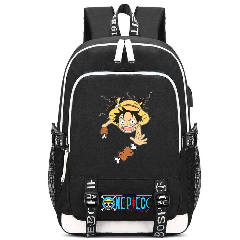 Anime One Piece Charge Versatile Bag Document Bag for Boy Girl Back To School Book Bag Large Capacity Student Goku Bag Men Women Leisure Travel Bag