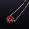 KELITCH Top Crystal Pendant Necklace Rose Gold Chain for Women Jewelry Gift (Red Rose Gold)