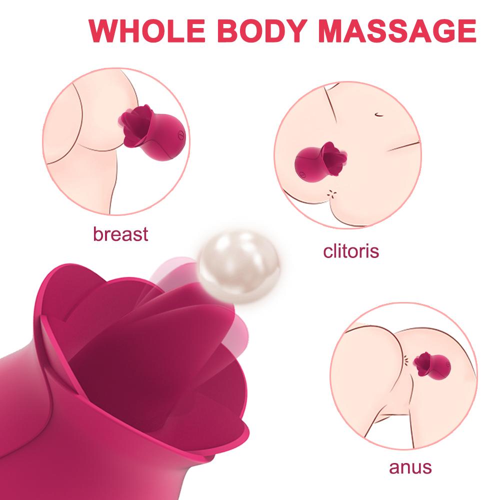 Girls Sex Toys Rose Sucking Tongue Licking Vibrators Clit Nipple Sucker for Women Clitoris Stimulator Oral Pussy LickingAA