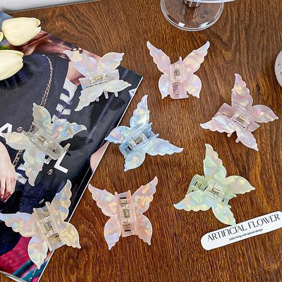 New French Retro Butterfly Hair Clips Grabbers Hairpin Girls Hair Accessories Coiled Hair Grasping Gradient Hairclips Headwear