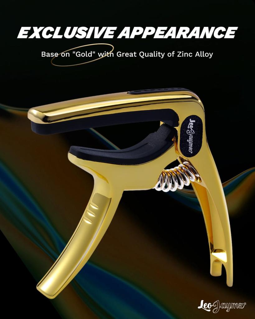 Leo Jaymz Guitar Capo for Zinc Alloy Metal Guitar Guitar Clamp for Bass Classical and Banjo Heavy-Duty Acoustic/Electric Guitars, Clip, Guitar,