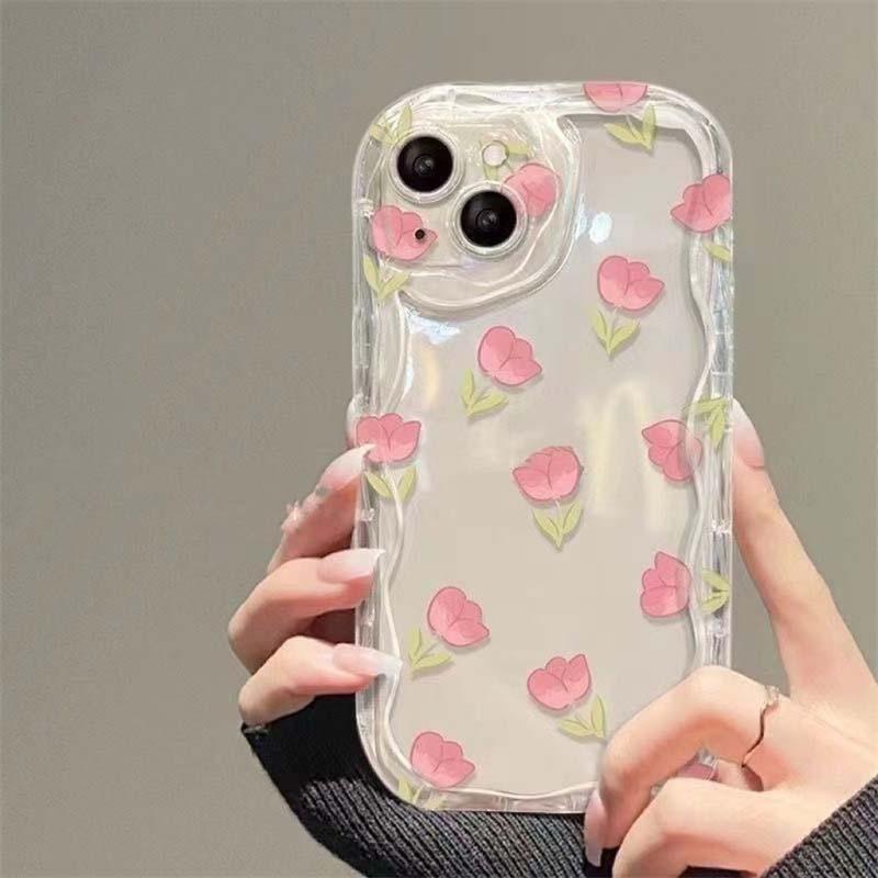 Pink Heart Tulip Flower Case For Infinix Note 40 30 Pro Zero 30 Hot 40i 30i 30 Play Smart 8 Tecno Spark 20 Cover Soft Capa