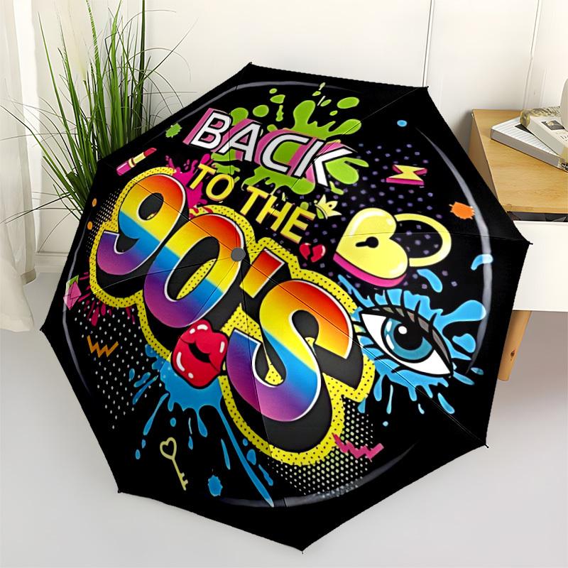 

1pc Nineties Automatic Opening/Closing Umbrella with Operation & Windproof Canopy - Folding Design, Holiday Gift yy260225139