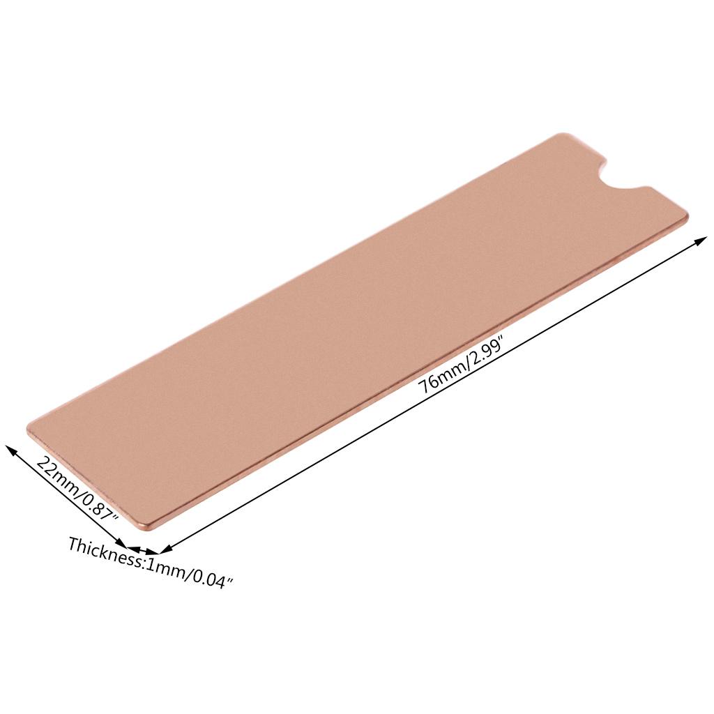 Slim for M.2 SSD Heatsink Cooler 2280 Solid State Hard Drive Radiator M2 PCI-E NVME Copper Cooling Thermal Pad 76x24x1mm