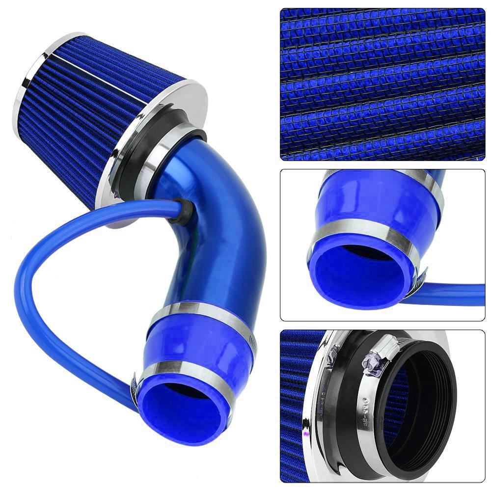 Car Universal 3" 76mm Air Filter & Cold Air Intake Pipe Turbo Induction Pipe Tube Kit With Air Filter Cone Aluminum Pipe Kit
