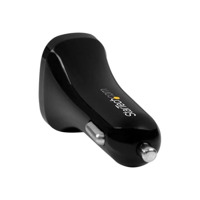 USB Car Charger - StarTech.Com - 2 Ports - 24 W - Black - Smart IC