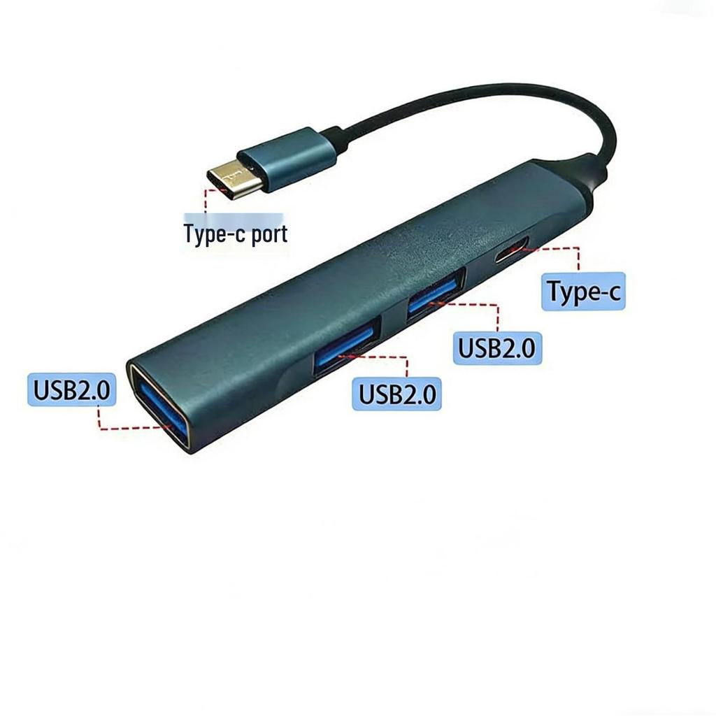 Laptop and Phone Expansion Dock: Type-C/USB Hub, USB 2.0 Multifunction Splitter.