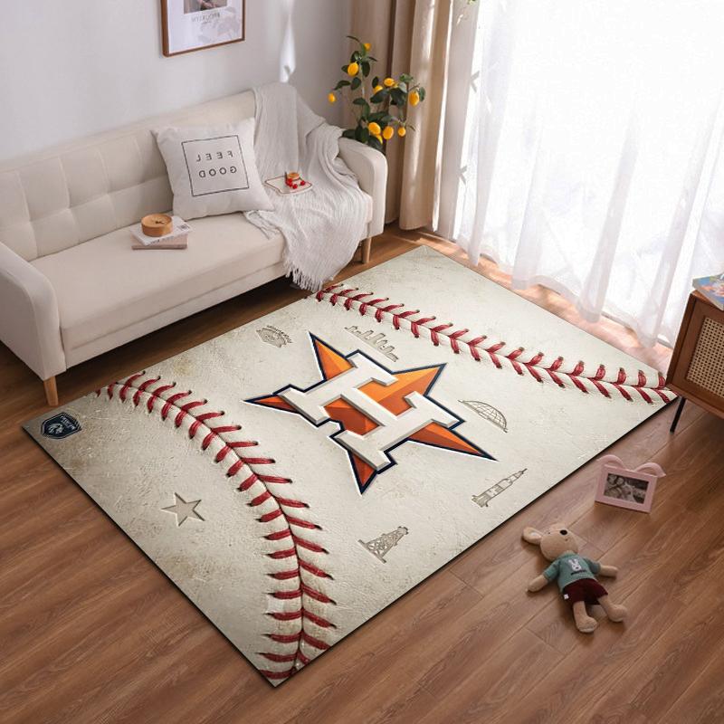 Baseball Star "H" Logo with Stitch Details Non-slip rug suitable for living room and bedroom sofas sofas