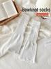 Y2K Summer Thin Women's Knee-High Socks - White, Leg-Shaping JK Style for Spring/Autumn