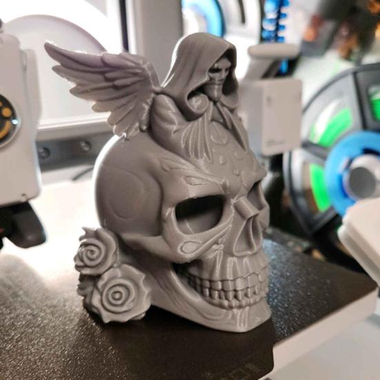Rose Skull Figurine Demon Angel Wing Skull Statue Sculpture Halloween Holiday Party Home Office Desktop Decoration Ornament