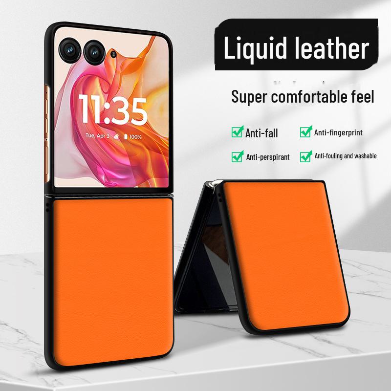 

Чехол из липкой кожи для Motorola Razr50Ultra, устойчивый к падениям и загрязнениям, возможна доставка одним комплектом Motorola razr50ultra