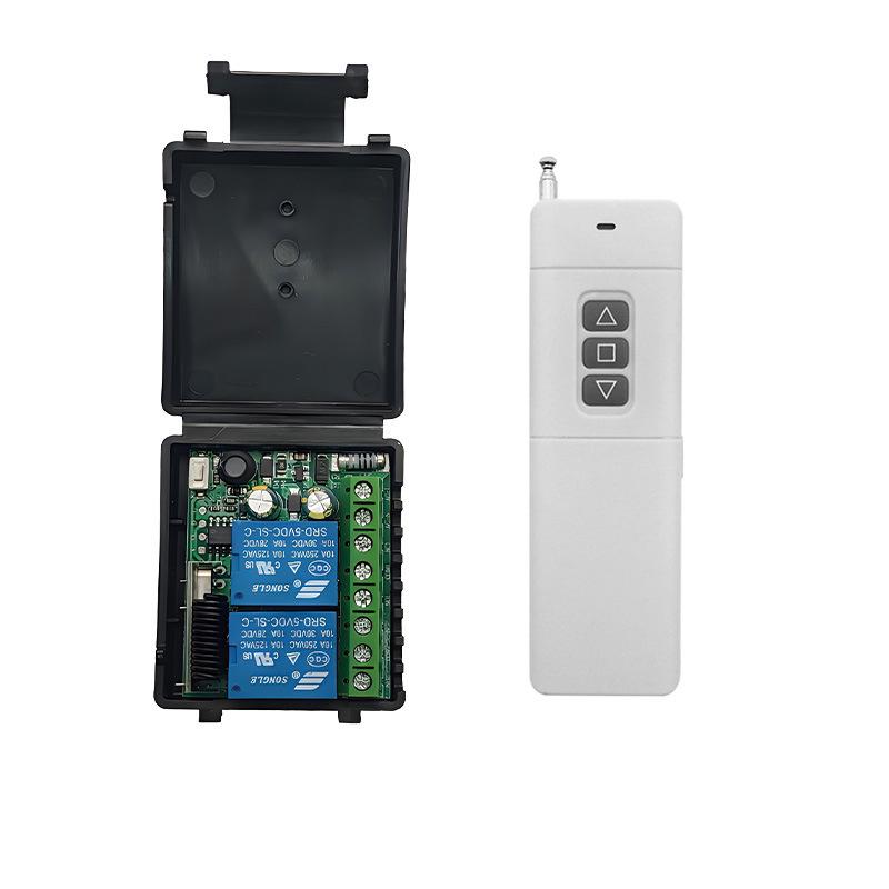 Dwukanałowy silnik 12V/220V do bramy teleskopowej z kierunkiem obrotów do przodu/tyłu, ze światłem LED i przełącznikiem na pilota