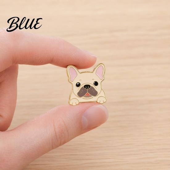 Easy Disassemble Brooch Pin Dog Head Design Enamel