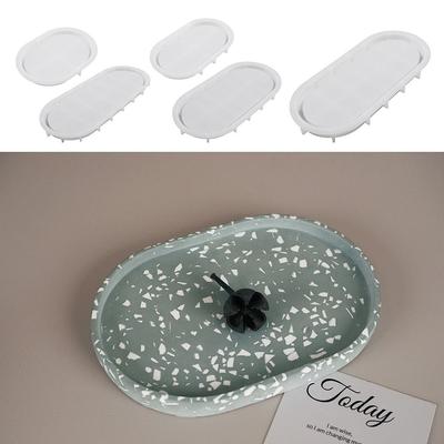 Oval Storage Tray Mold Silicone Crystal Epoxy Handmade Jewelry Display Stand Home Decoration
