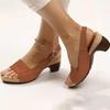 Spring and Summer New Yuzui Beach Thick Heel One-word Buckle Strap High-heeled Women's Sandals