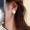 Silver Needle Round Earrings Simple Retro Earrings Gold Personality Four Seasons Versatile Round Earrings