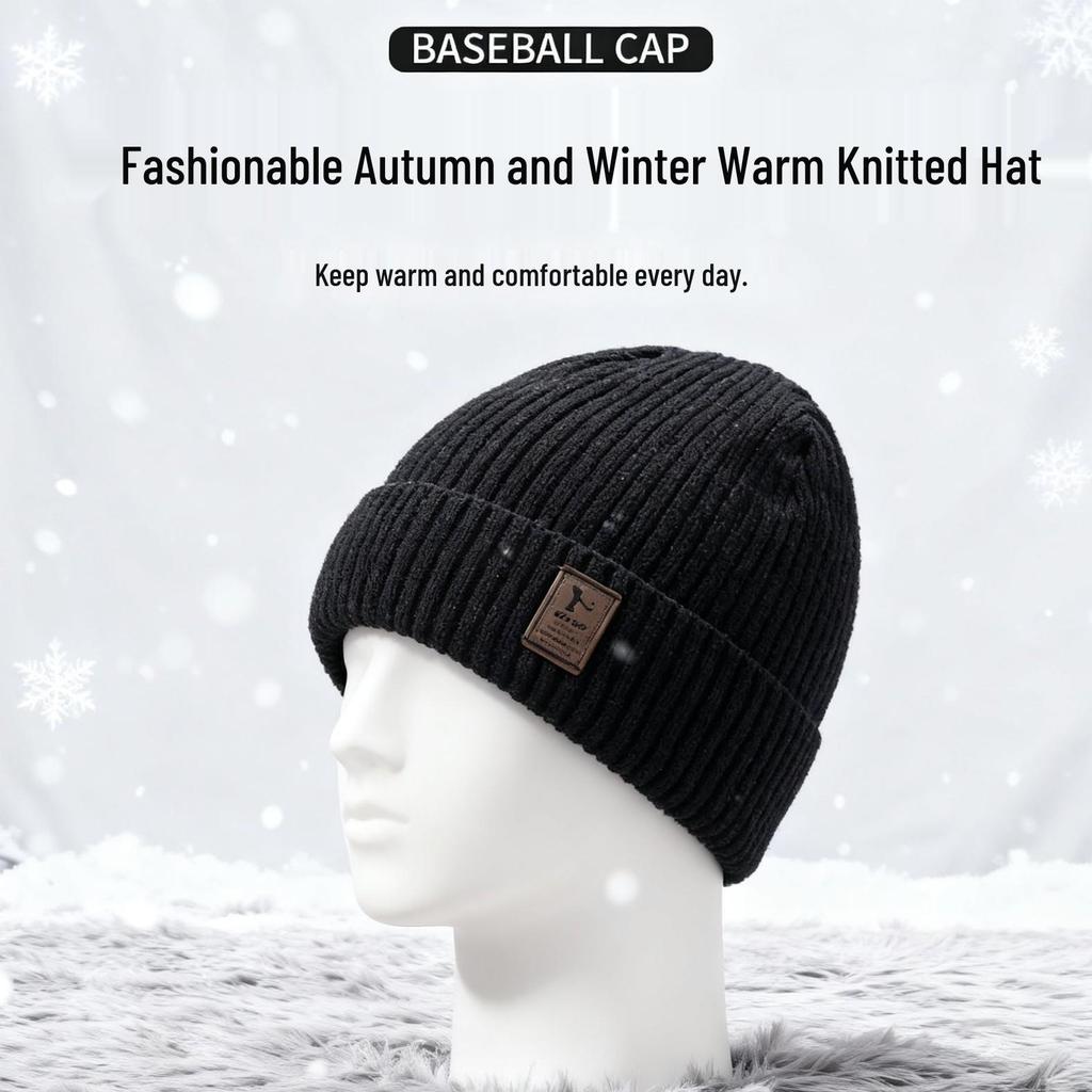 Autumn/Winter Men's Warm Knitted Wool Beanie - Outdoor Cycling Cold Protection, Newcomer Offer