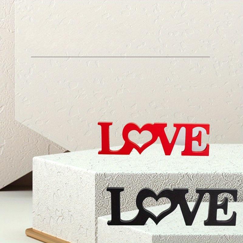 1pc 'LOVE' Letter Decor, Wooden Handicrafts, Sculptures,and Ornaments,Living Room, Bedroom Decorations, Wooden Party Decorations