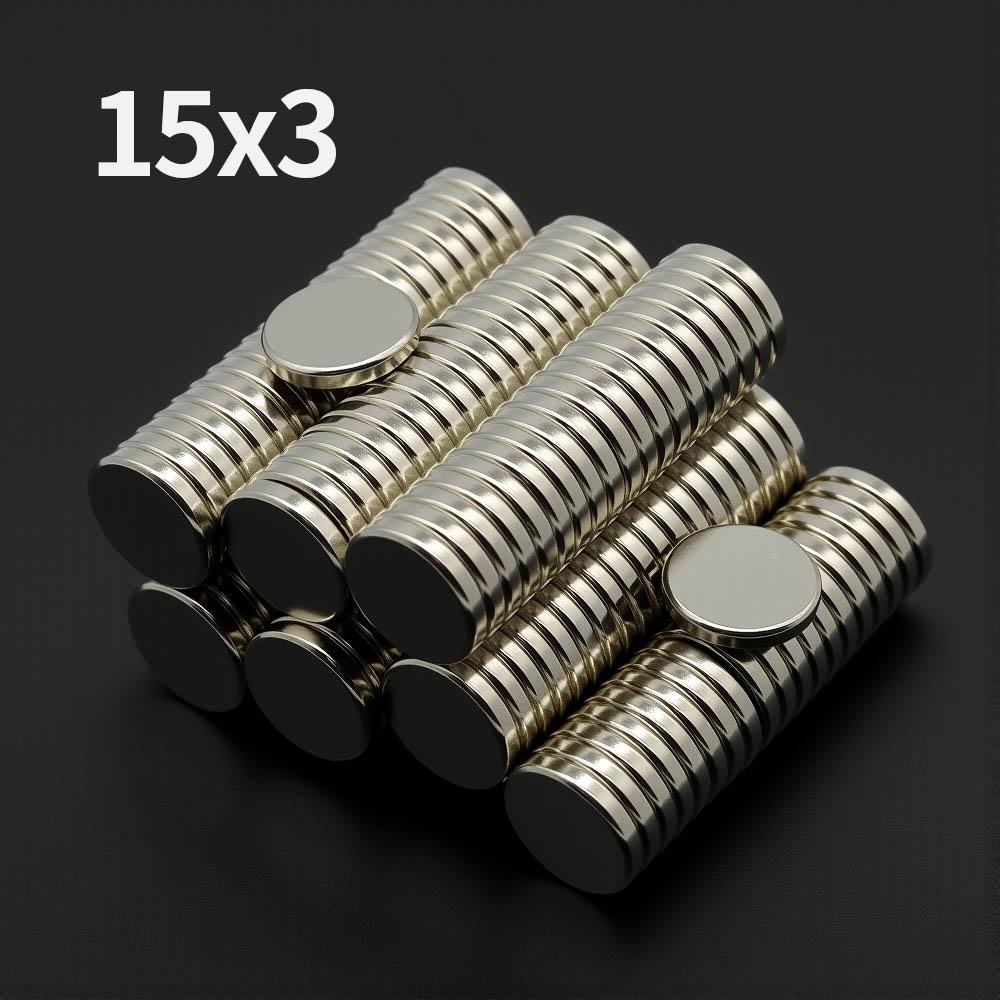 N35 Runder Neodym-Magnet Kleiner Starker Permanentmagnet Für DIY Basteln Modellbau Befestigung von Hardware Heimdekoration 15x2 15x5mm
