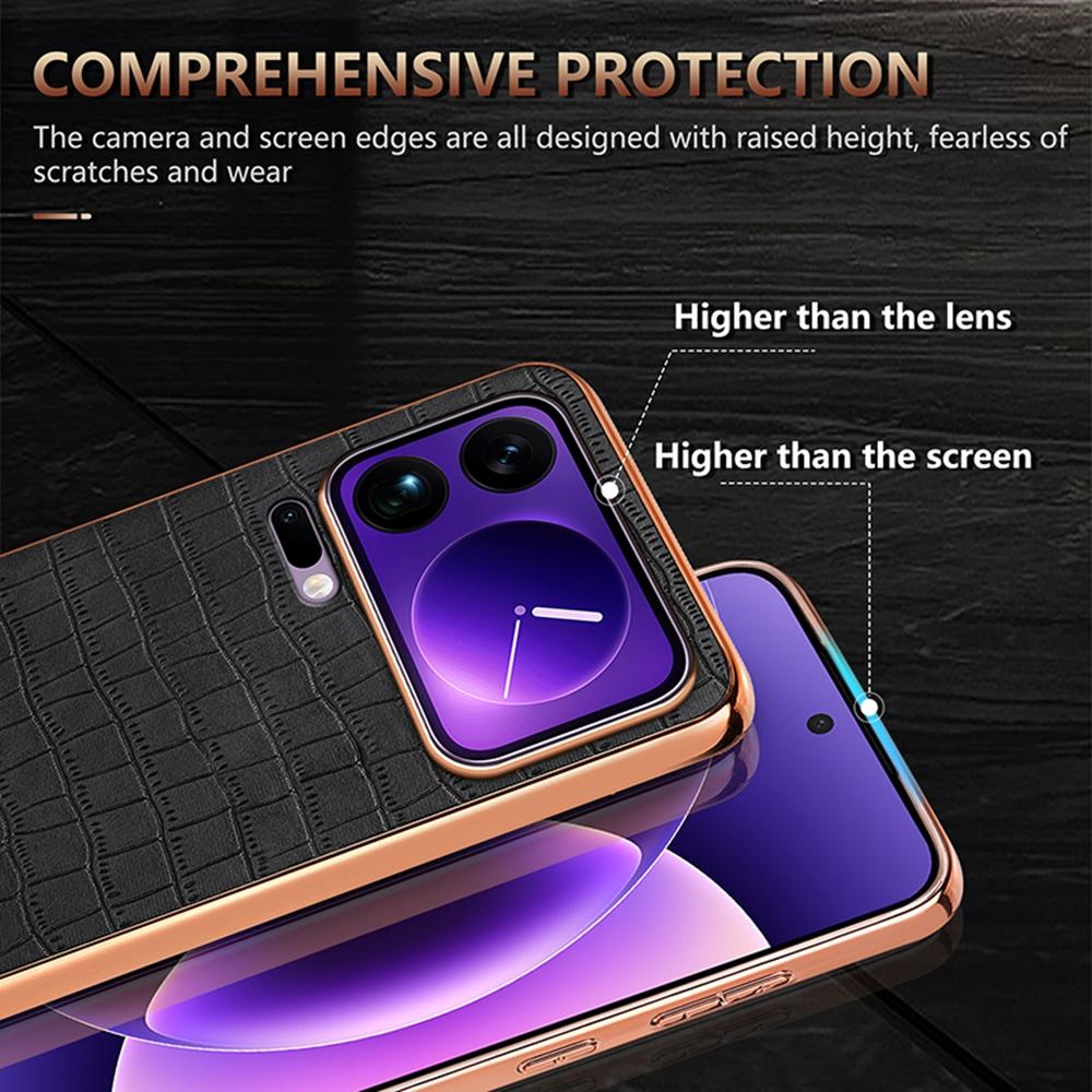 AZNS For Xiaomi 17 Pro Max Case Electroplating Crocodile Texture PU + TPU Phone Cover