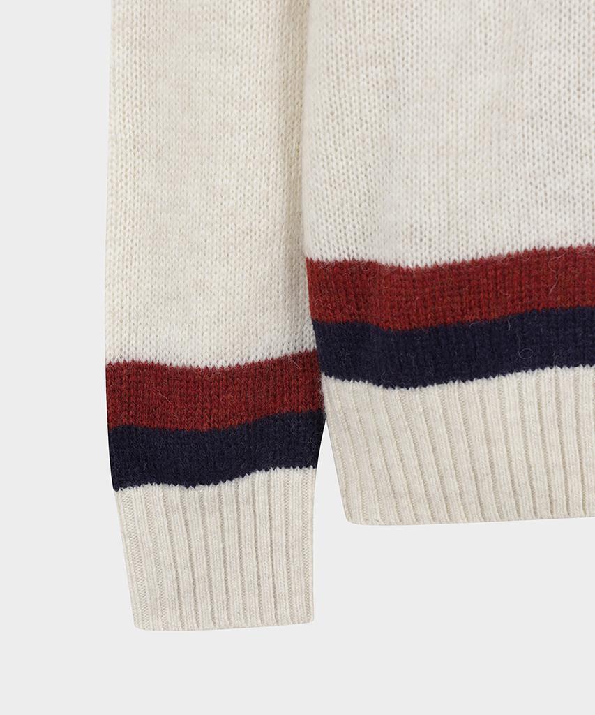 BROOKS BROTHERS Tennis V-Neck Sweater (Ivory) (Bbwnmf4521Bef)