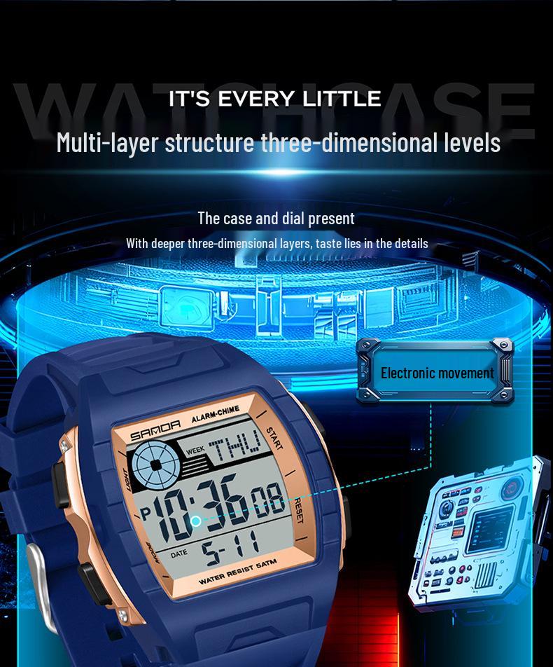 SANDA Multi-Functional Big Dial Watch with Alarm, Snooze, Countdown for Junior & Senior High School Students