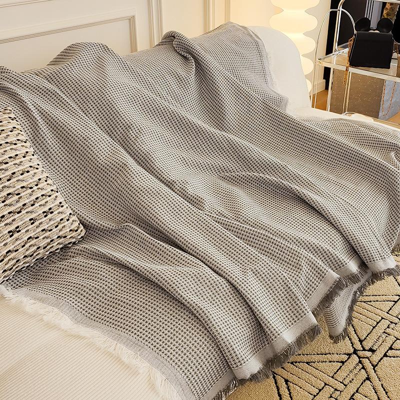 Woven Sofa Cover Blanket Towel for Living Room Furniture Decor Tapestry Couch Cover Solid Color