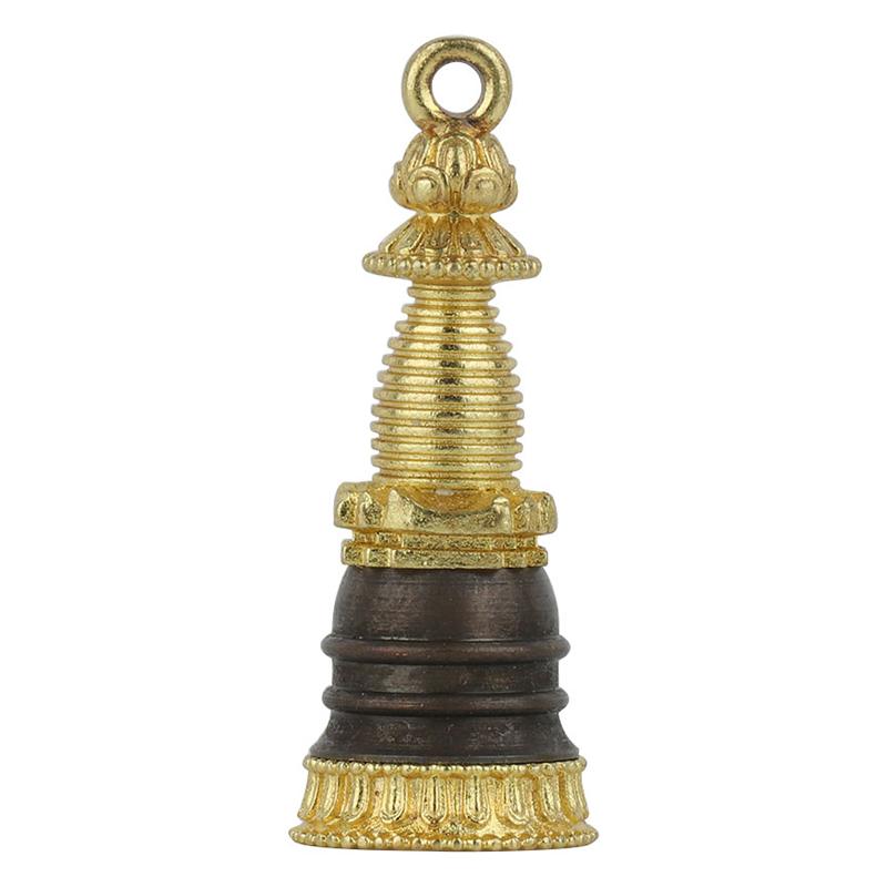 Tibetan Buddhist Statue Pagoda Brass Stupa Tower Buddhism Sculpture Pendant Charms Crafts Decor Copper Gadangta Pagoda