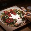 Diamond Painting Weihnachtsbaumschmuck-Set Perlen-Aufhänge-Set DIY 3D Perlen Baumdekoration Kunsthandwerk Acryl-Edelsteinplatte für Fenster Tür