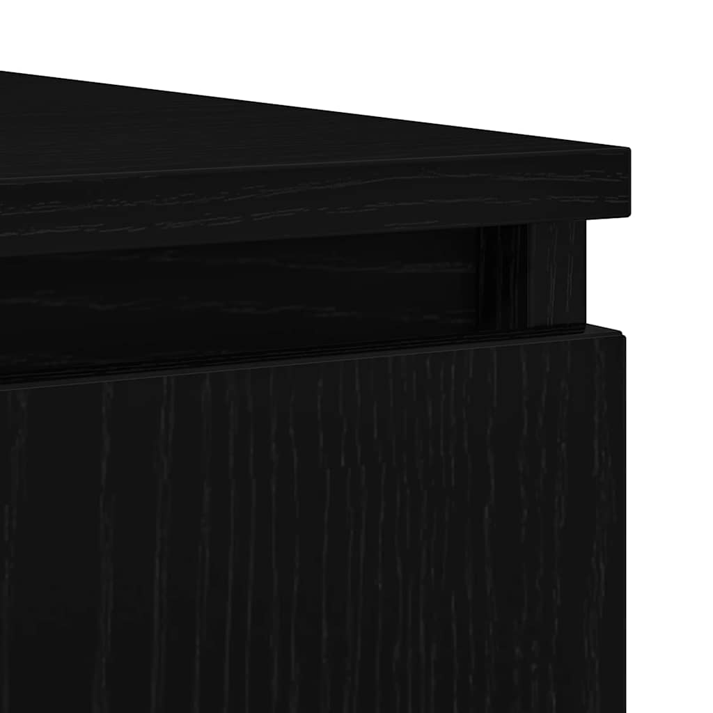 Sideboard with Drawers Black Oak Effect 100.5 x 35 x 98.5 cm