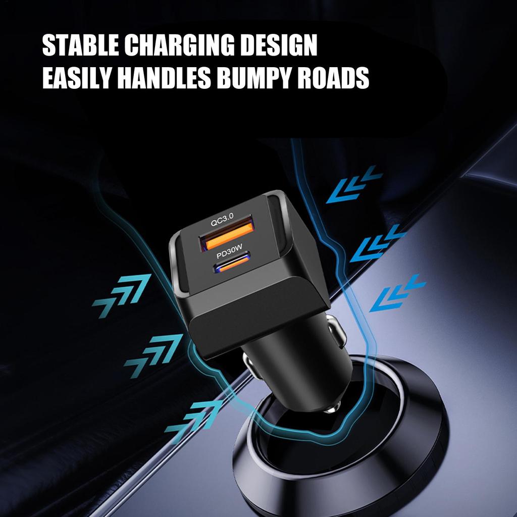 Car Charger 2-Port USB C Phone Charger Smart Device Adapter for Travel Automotive Truck RV SUV Van Sedan Cellphone Camera Tablet