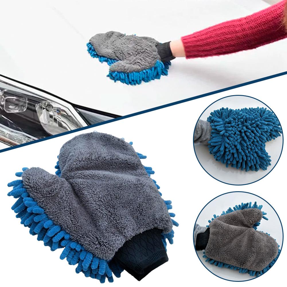 Car Wash Glove Coral Mitt Soft Anti-scratch for Car Wash Multifunction Thick Cleaning Glove Car Wax Detailing Brush