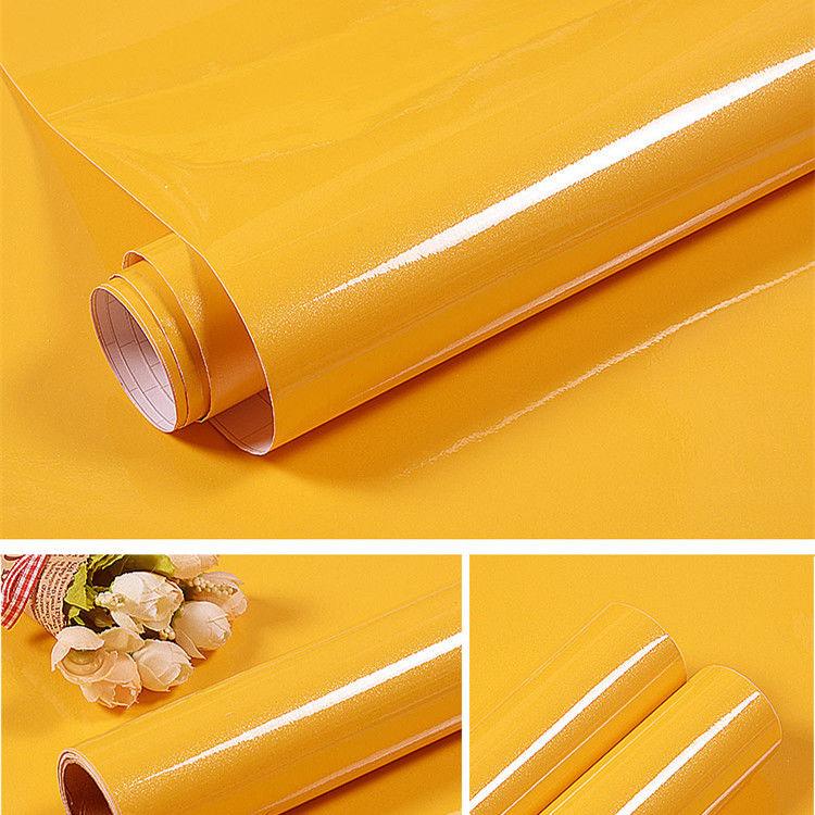 60m PVC Waterproof Solid Self Adhesive Wallpaper for Furniture Peel and Stick Kitchen Vinyl Cabinet Room Decor Wall Stickers DIY