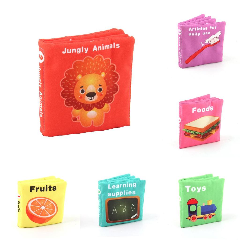 Interactive Baby Cloth Book Early Education Toy Hand Palm Book Stationery Daily Supplies Baby Cloth Book