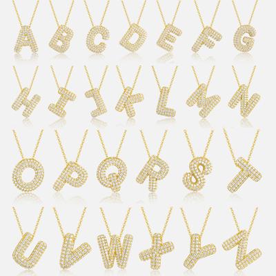 Letter Pendant Necklace 925 Silver Plated 18K Gold Collarbone Chain Fashionable Versatile Moissanite Chain