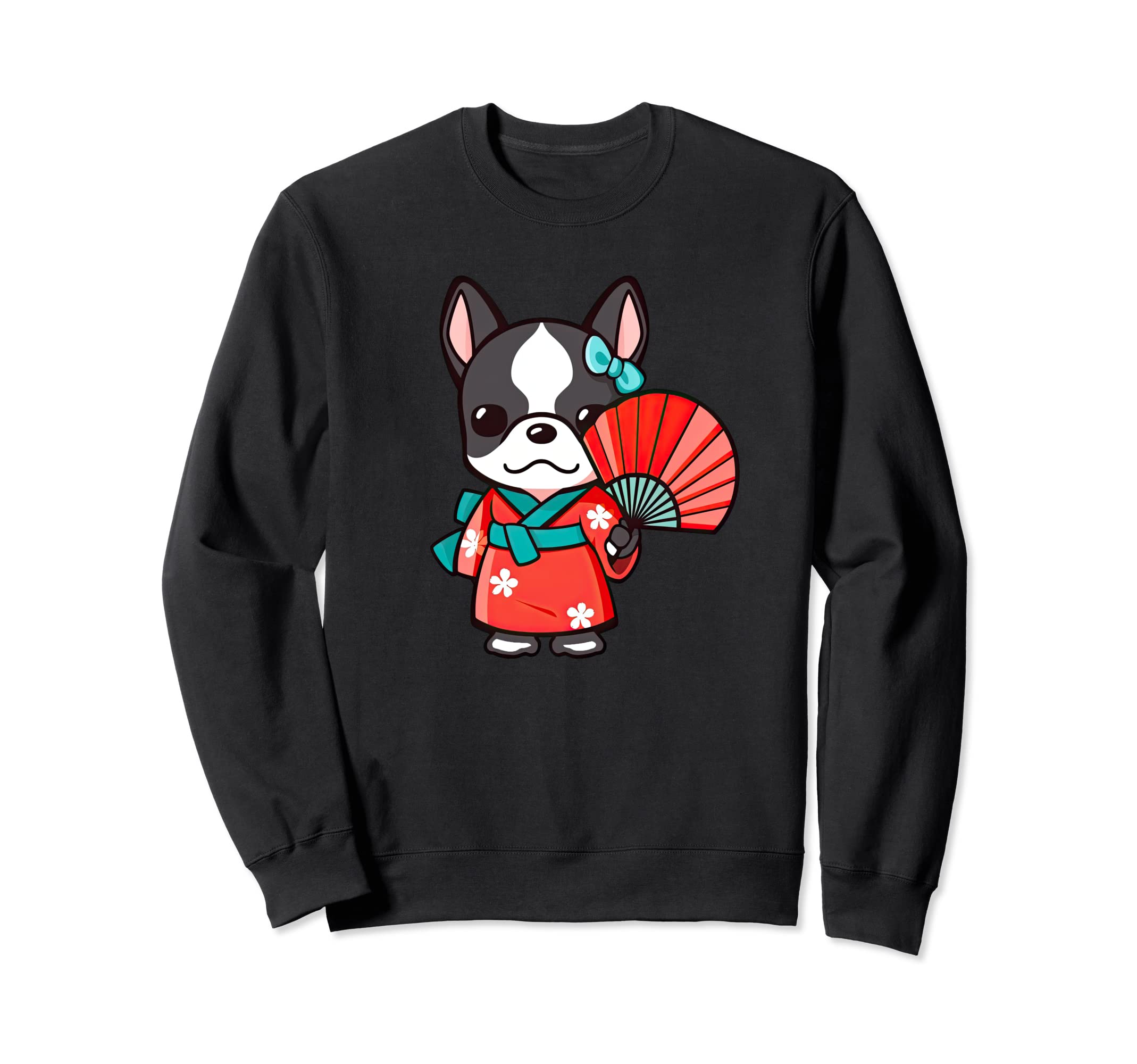 

Boston Funny Summer Sweatshirt Terrier, Yukata, Dog, Festival, чёрный
